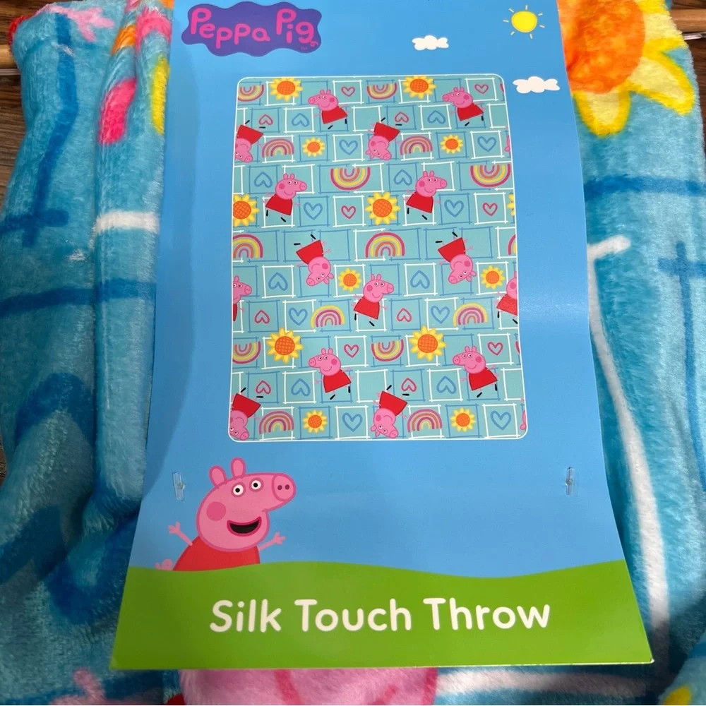 Peppa Pig Hasbro Silk Touch Throw 50 inch x 70 inch in Blue
